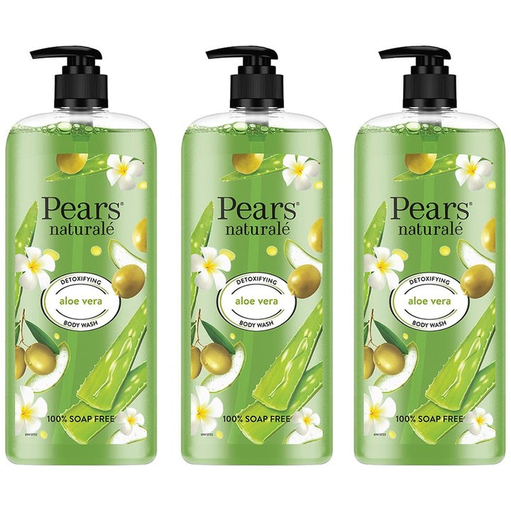 Pears Naturale Set of 3 Detoxifying Aloe Vera Body Wash with Olive Oil - 750 ml each
