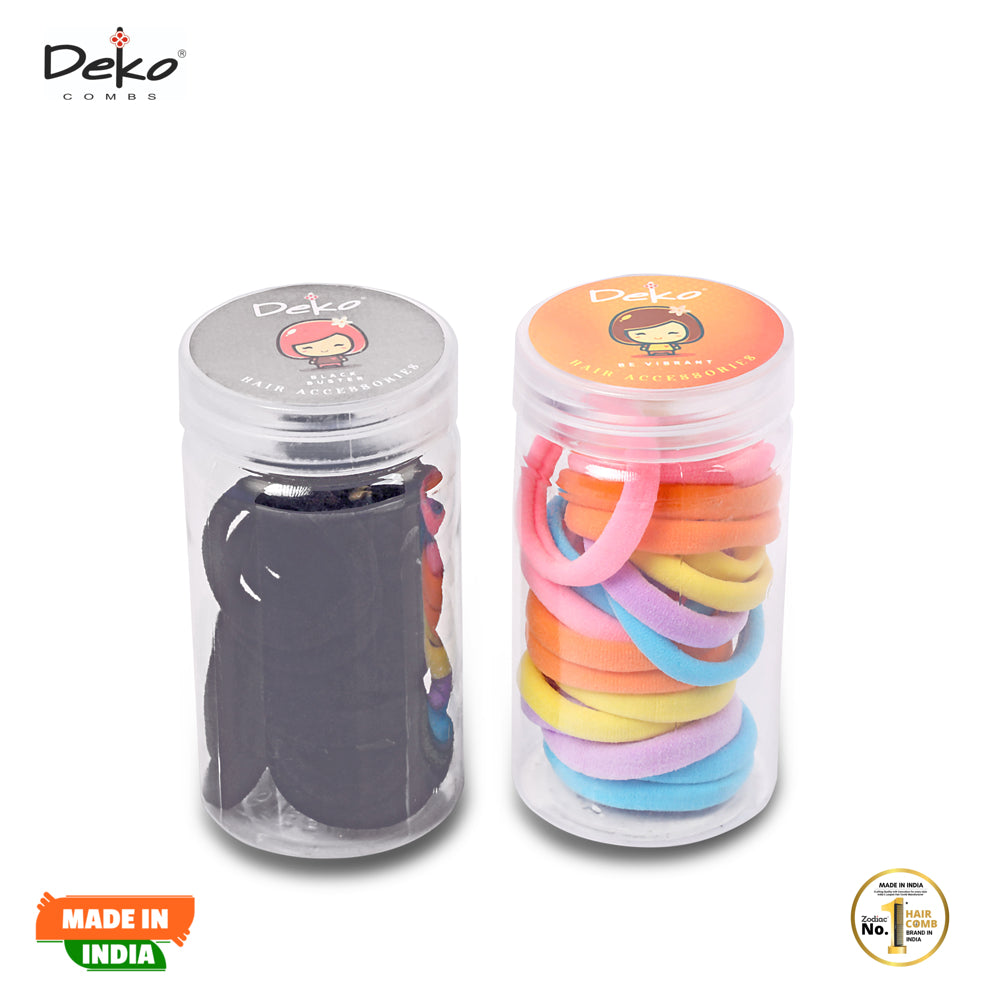 Deko 40P Rubber Band (Fairy Touch & Black) - Pack Of 40 - 1 U