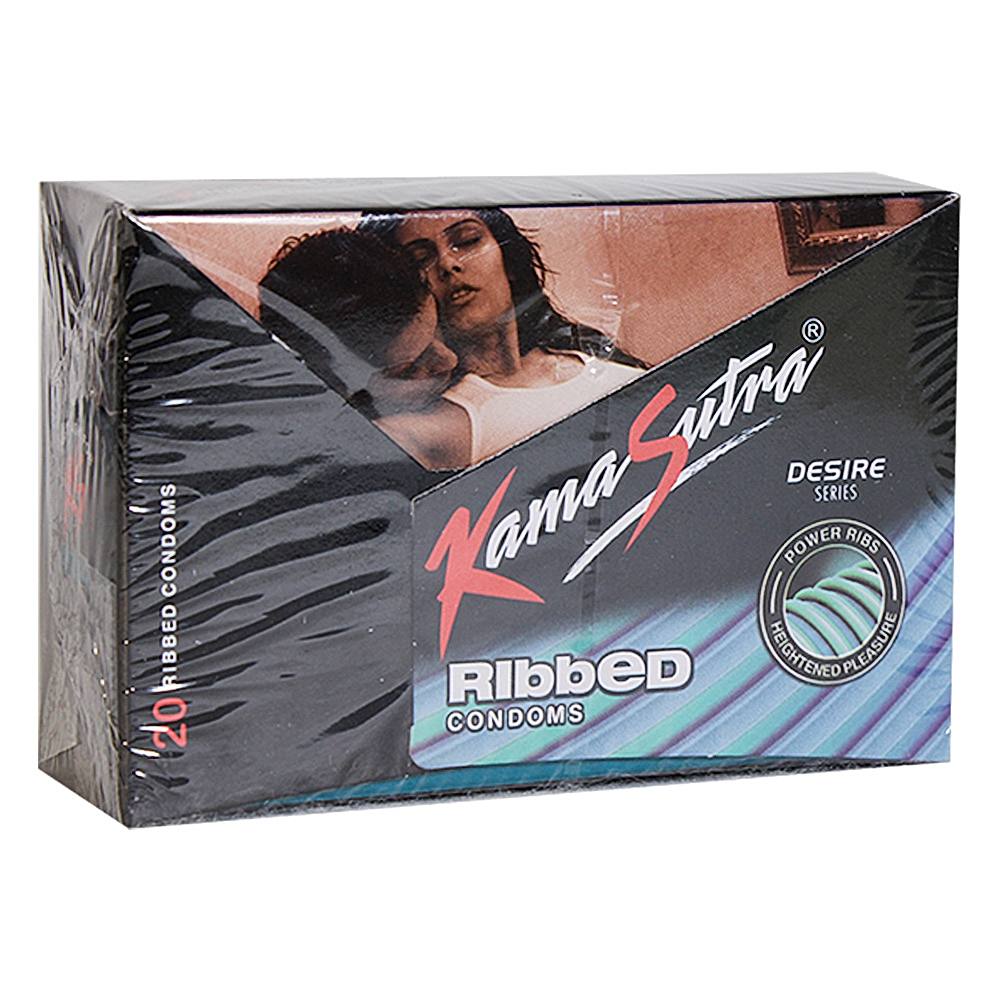 Kamasutra Ribbed Condoms - 20 U