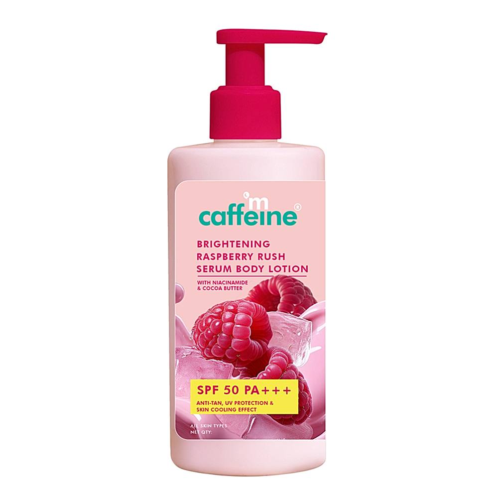 mCaffeine Brightening Raspberry Rush Serum Body Lotion SPF 50 PA+++ - 200 ml