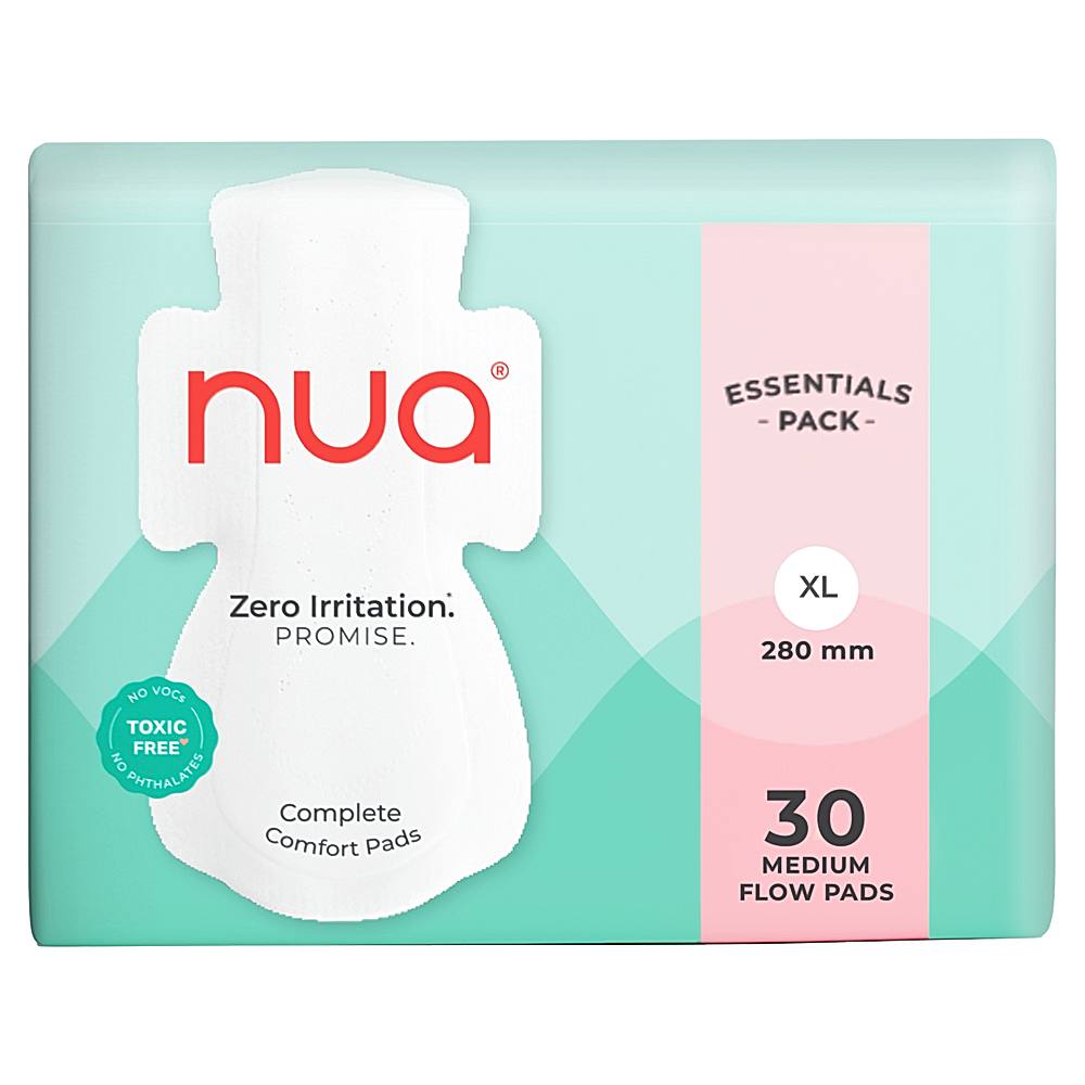 Nua Zero Irritation Promise Complete Comfort XL Medium Flow Pads - 30 Unit