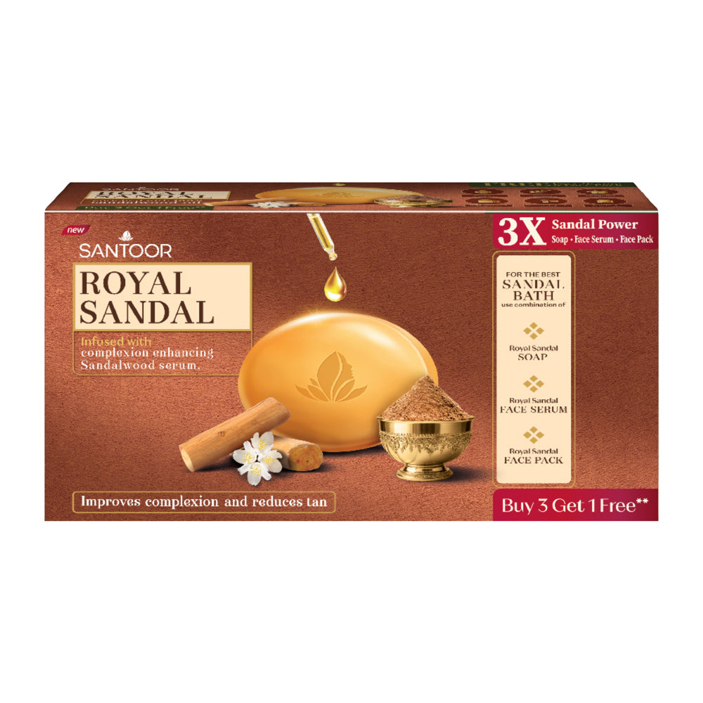 Santoor Royal Sandal Soap - 125 g x 3 U