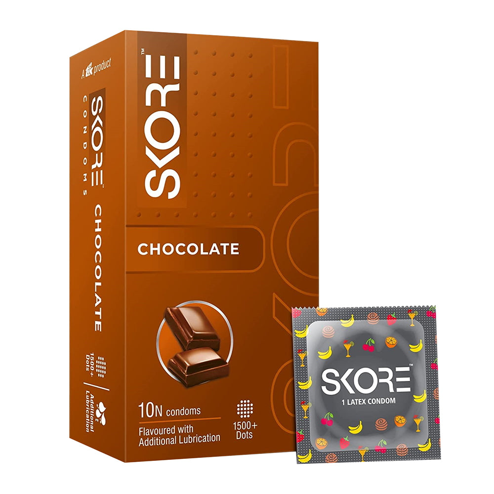 Skore Chocolate Flavoured Condoms - 10 U