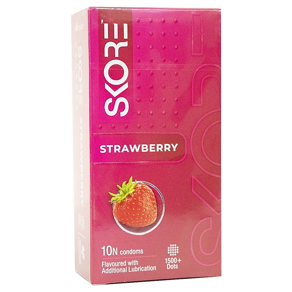Skore Condoms Strawberry - 10 U