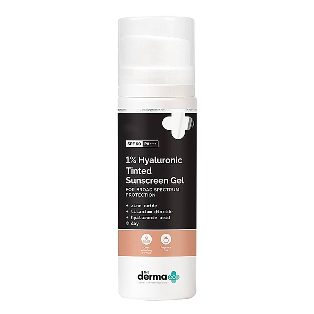 The Derma Co 1% Hyaluronic Tinted Sunscreen Gel - 50 g