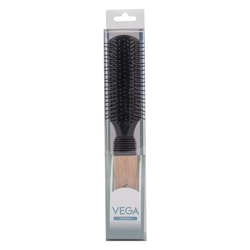 Vega Flat Hair Brush (E8-FB) Black - 1 U