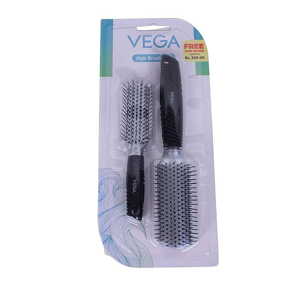 Vega Hair Brush Set Sliver & Black - 1 Unit