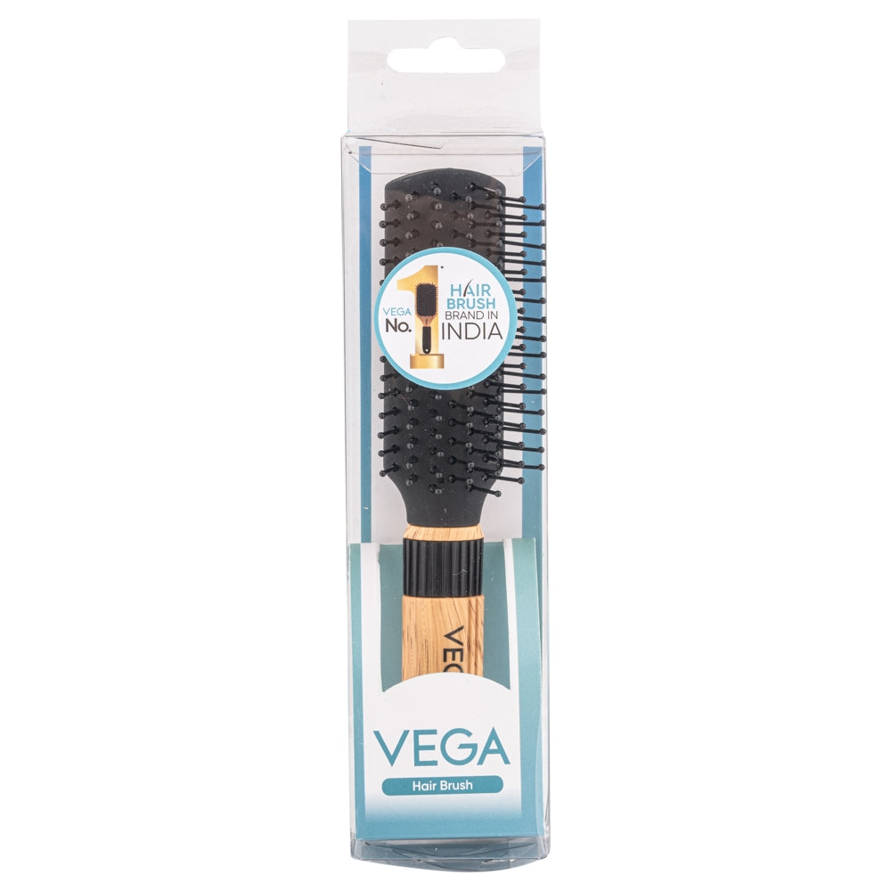 Vega Mini - Flat Hair Brush (R5-FB) Black - 1 U