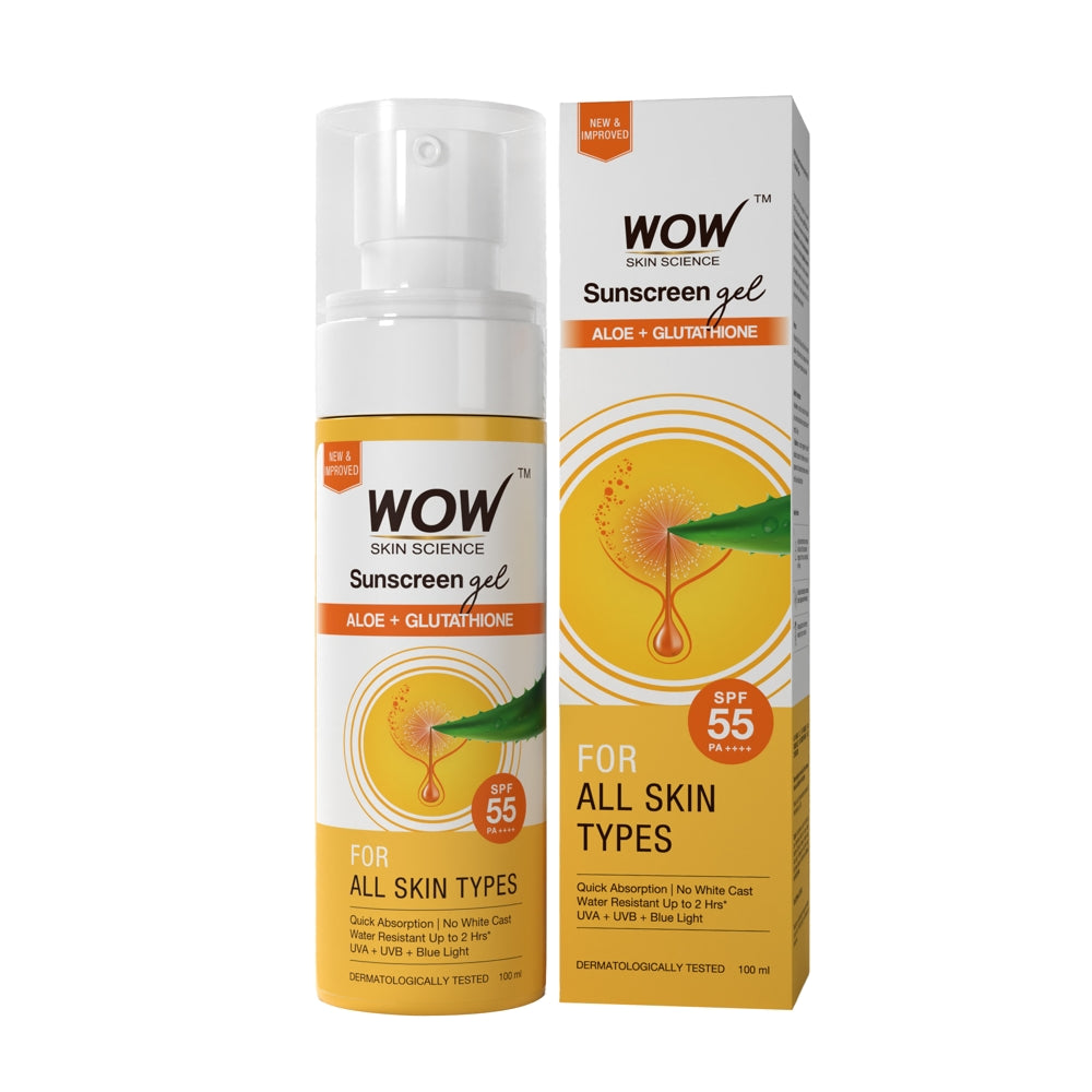 WOW Aloe + Glutathione Sunscreen Gel SPF 55 - 100 ml