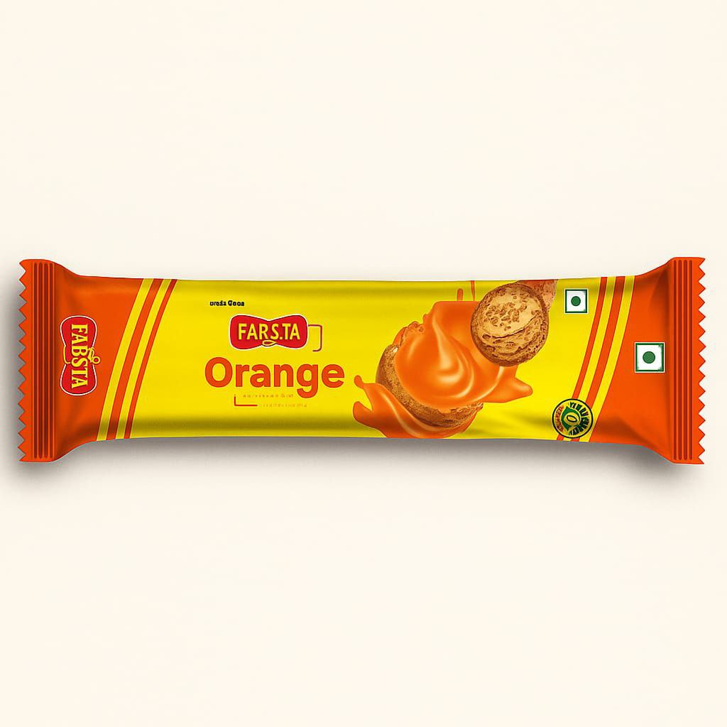 TATA Fabsta Orange Cream Biscuits 100 Gm