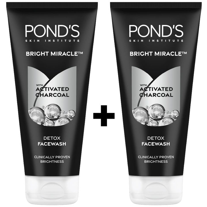 Ponds Set of 2 Bright Miracle Face Wash with Activated Charcoal - 200g each