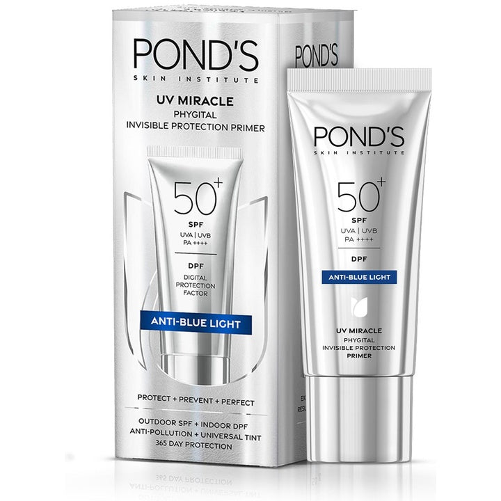 Ponds Anti-Blue Light UV Miracle SPF50 PA++++ & DPF Primer Tinted Sunscreen - 50 g