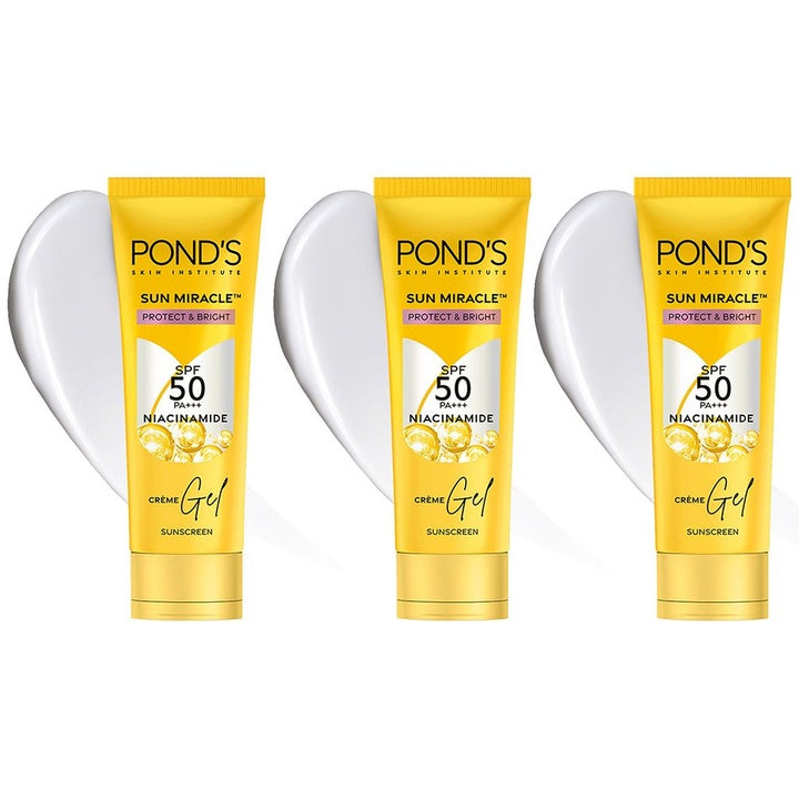 Ponds Set of 3 Protect & Bright Sun Miracle SPF 50 PA+++ Creme Gel Sunscreen - 50 g each