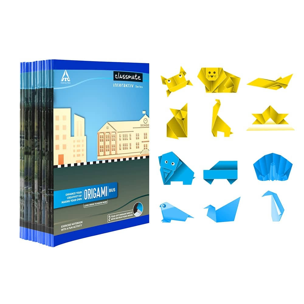 Classmate Origami Assorted Note Book Single Line - 24x18 cm - 1 U