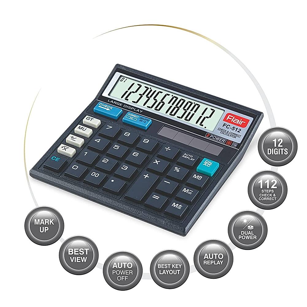 Flair FC-512 M Calculator - Black - 1 U