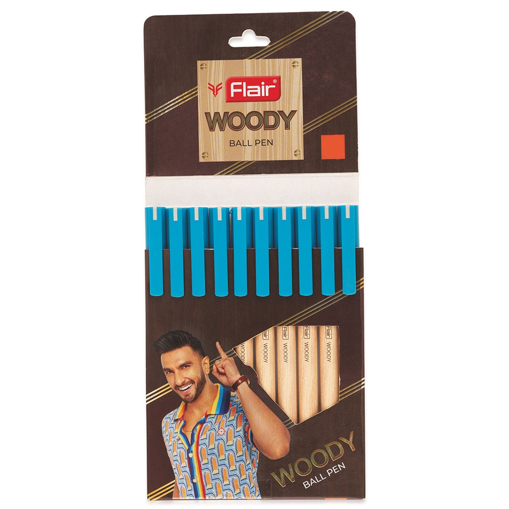 Flair Woody Ball Pen - Blue - 10 U
