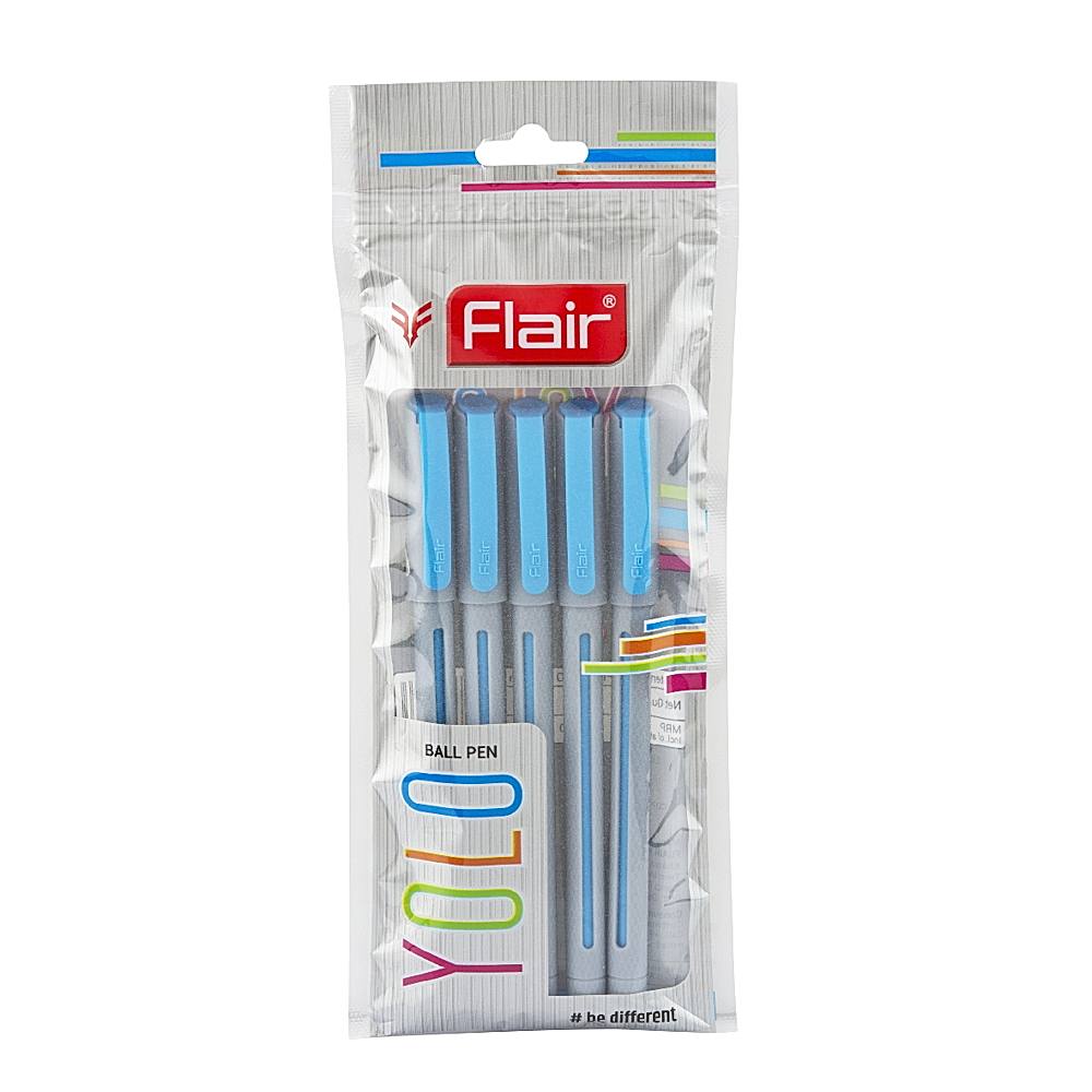 Flair Yolo Ball Pen - Blue - 5 U