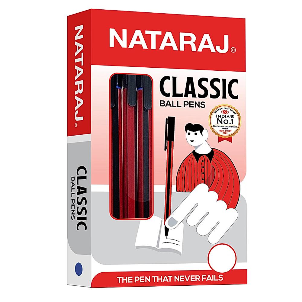 Nataraj Classic Fine Tipped Ball Pen - 20 U