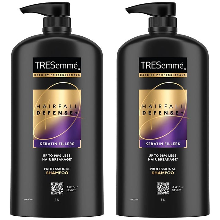 TRESemme Set of 2 Hair Fall Defence Shampoo with Keratin for Hair Fall Control - 1L each