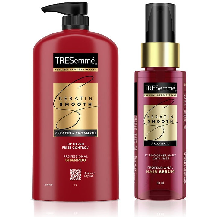 TRESemme Set of Keratin Smooth Shampoo 1 L & Anti-Frizz Hair Serum 50 ml