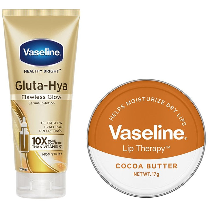Vaseline Radiant Skin & Hydrated Lips Combo-Serum-in-Lotion & Lip Balm-Cocoa Butter