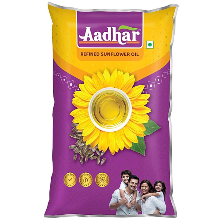 Aadhar Refined Sunflower Oil Pouch 800g