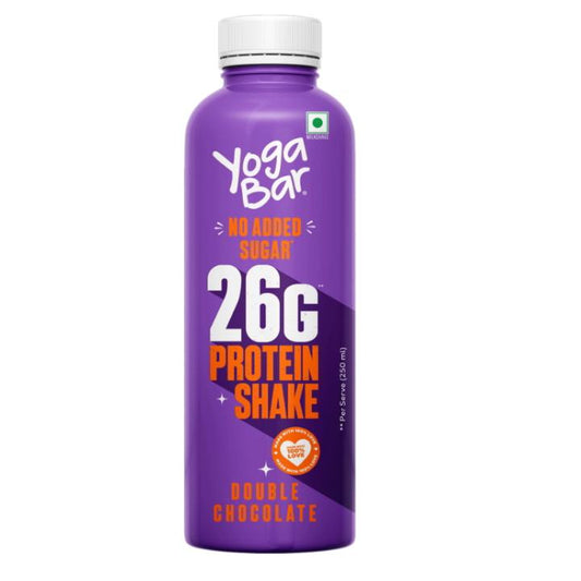 Yoga Bar No Added Sugar 26 g Protein Shake Double Chocolate: 250 ml