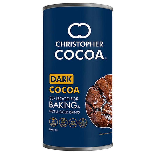 Christopher Dark Cocoa Powder For Baking & Hot & Cold Drinks: 200 g
