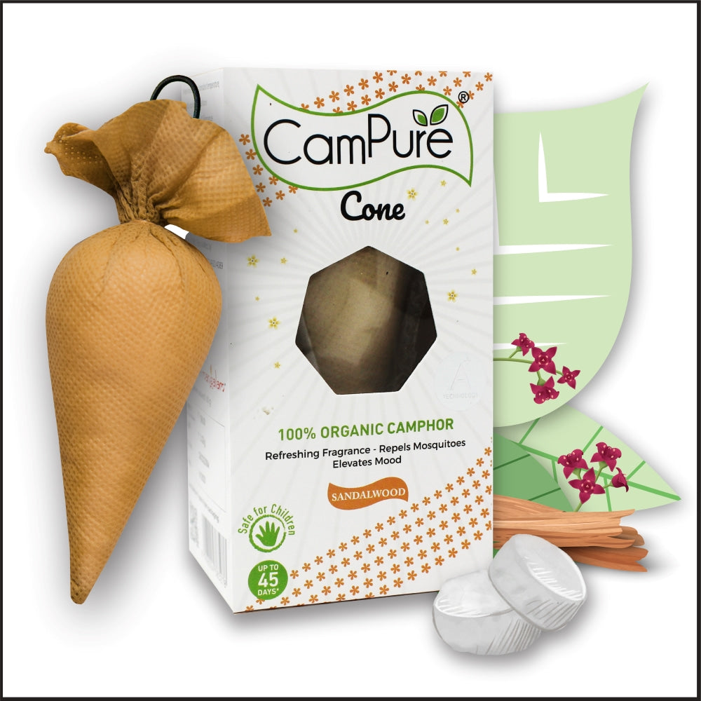Mangalam Campure Camphor Cone - Sandalwood - 60 g