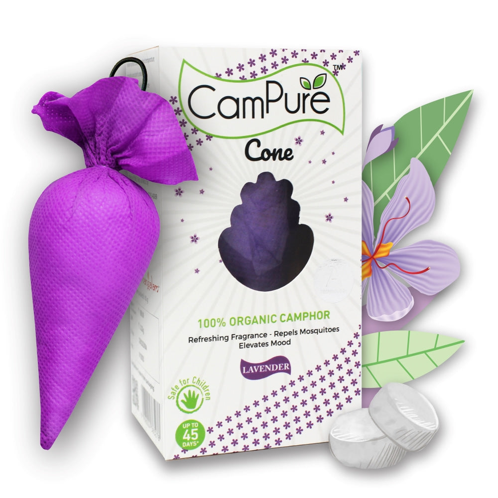 Mangalam Campure Camphor Cone - Lavender - 60 g