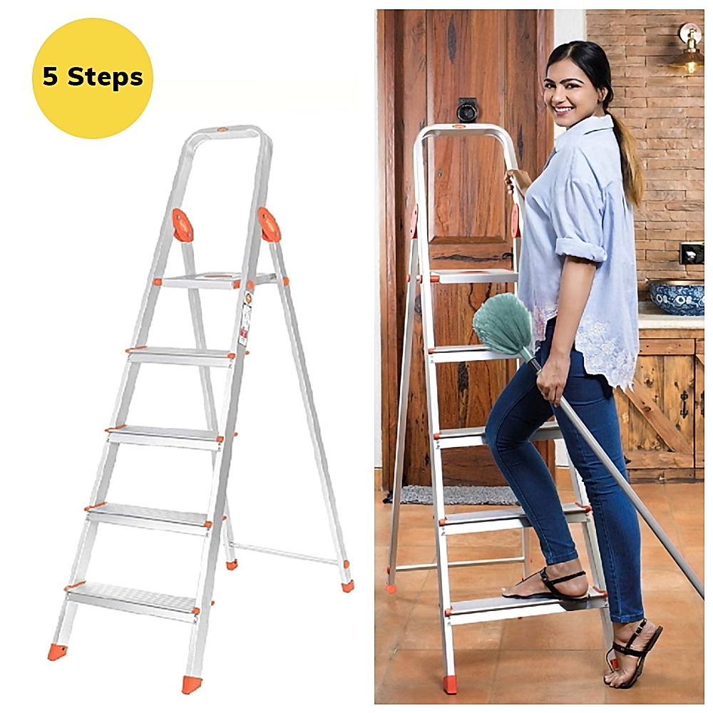 Bathla Advance 5 Step Ladder-Orange - 1 U