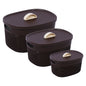 Happy Family Estonia Multipurpose Baskets With Lid - Brown - 3 U