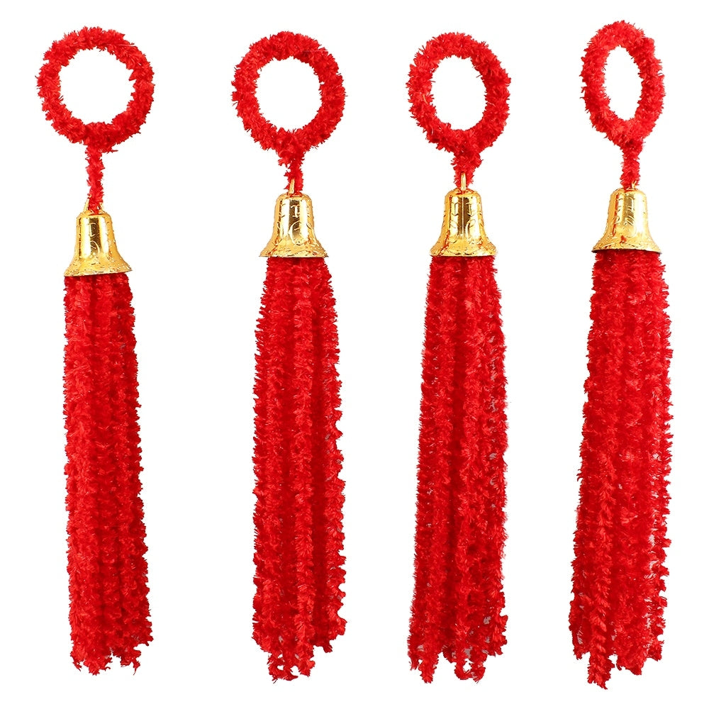 Decorative Woollen Dangler - Red - 4 U