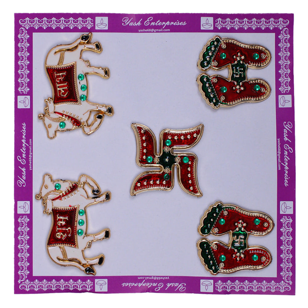 Acrylic Mina Shubh Labh Sticker D7 - 5 Pieces - 1 Unit