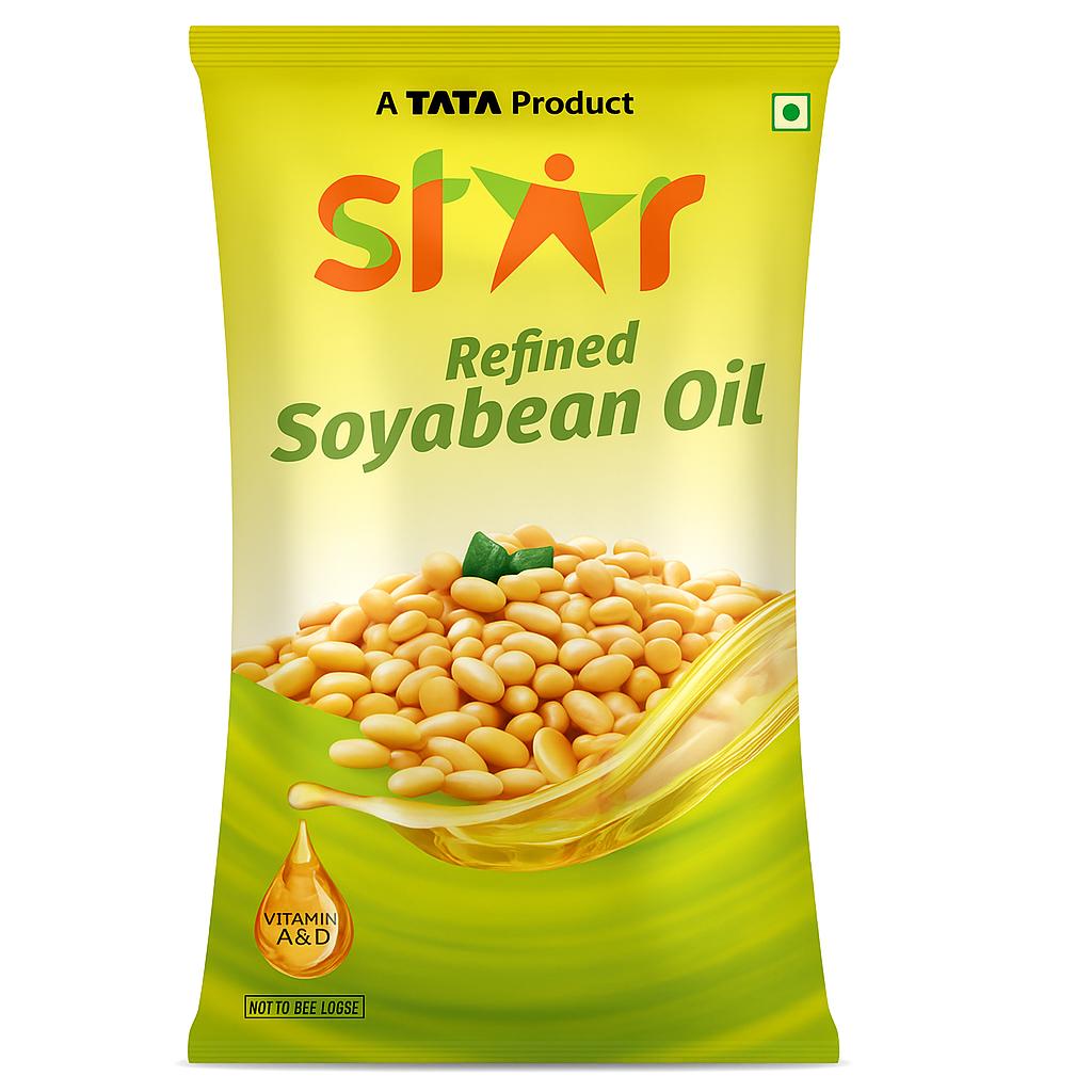 Star Refined Soyabean Oil Pouch 1 Ltr