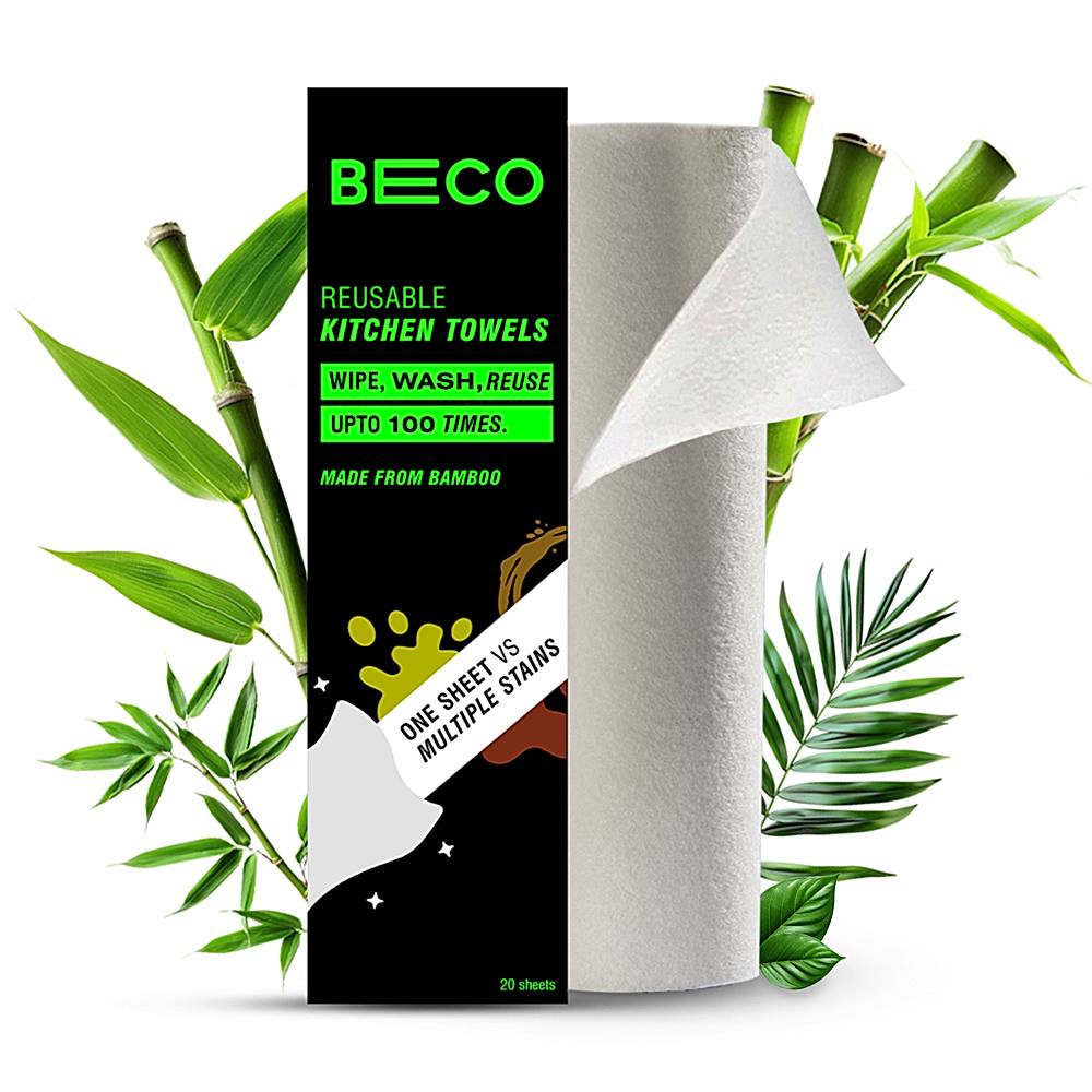 BECO Eco-Friendly Reusable Kitchen Towel Roll - 20 U