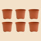 Ugaoo Garden Plastic Planter Pots (Brown) - 6 Pieces - 1 U