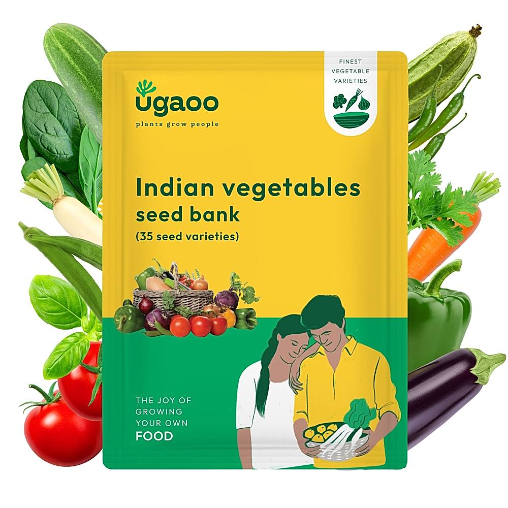 Ugaoo Indian Vegetables Seeds Bank (35 Varieties) - 1675 Seeds - 1 U