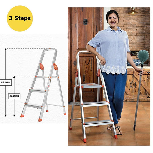 Bathla Advance 3 Step Ladder - Orange - 1 U