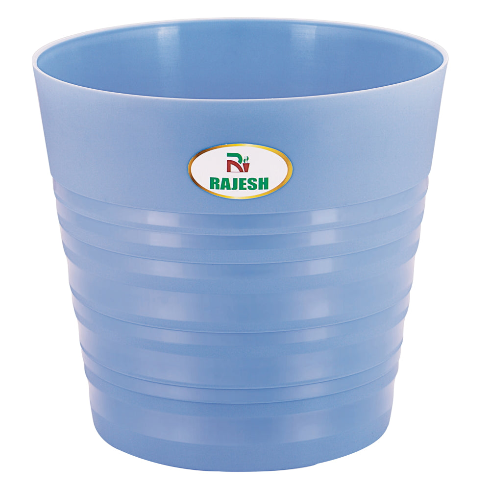 Rajesh Cherry Plastic Planter Pot (02) - Blue - 1 U