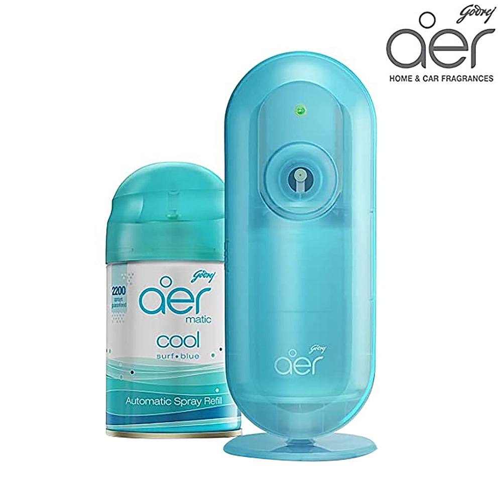 Godrej Aer Matic Automatic Air Freshener Kit - Cool Surf Blue - 1 U