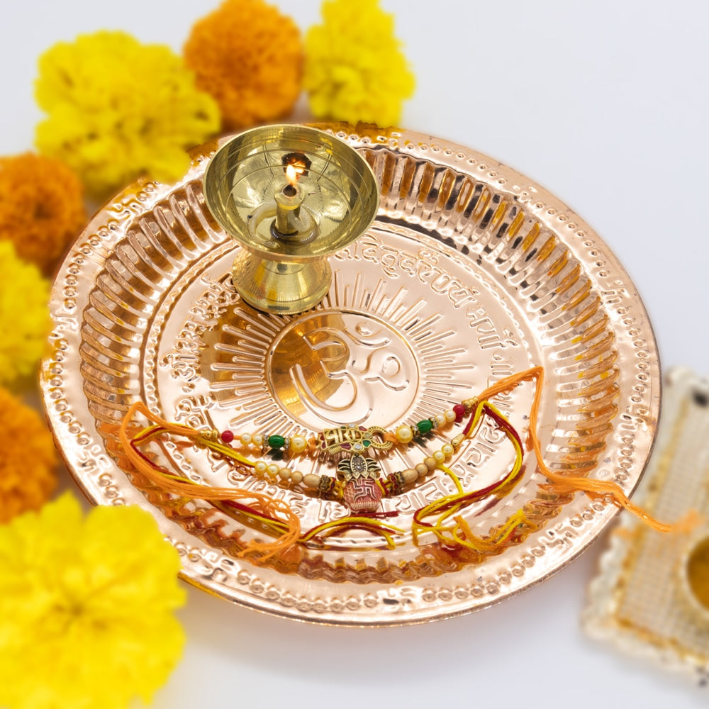 Copper Pooja Plate No.8 - 1 U