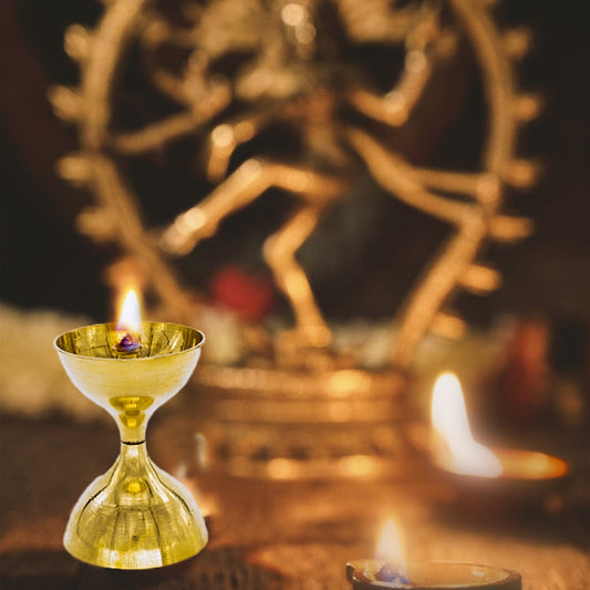 Brass Special Nandadeep Diya No.3 - Traditional Oil Lamp - 1 U