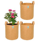 Anandi Green's Geo Fabric Plant Grow Bag 400 GSM - 12 x 12 Inch (Camel) Set of 3 - 1 U