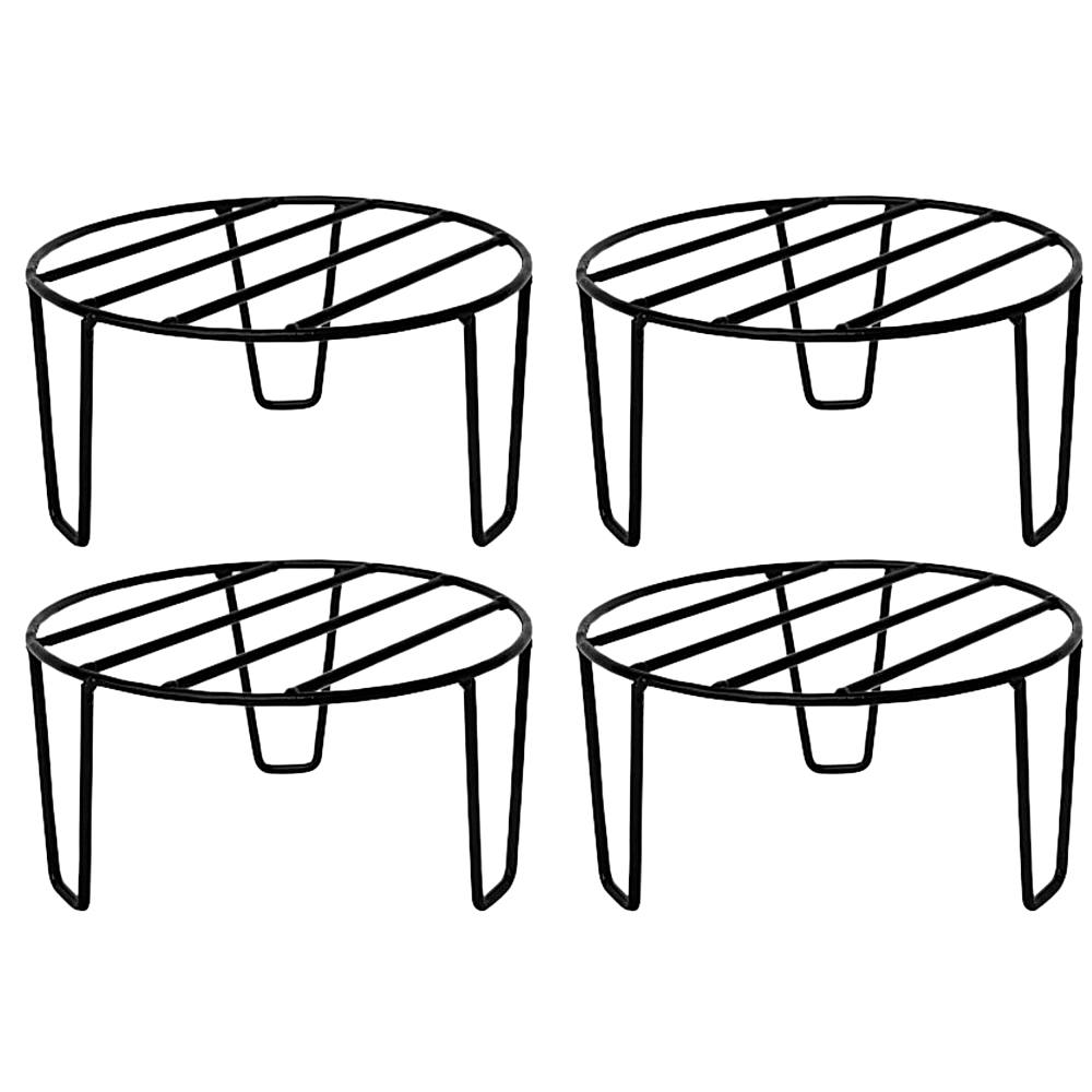 Anandi Green's Farming Iron Round Stand (Black) - Set of 4 - 1 U