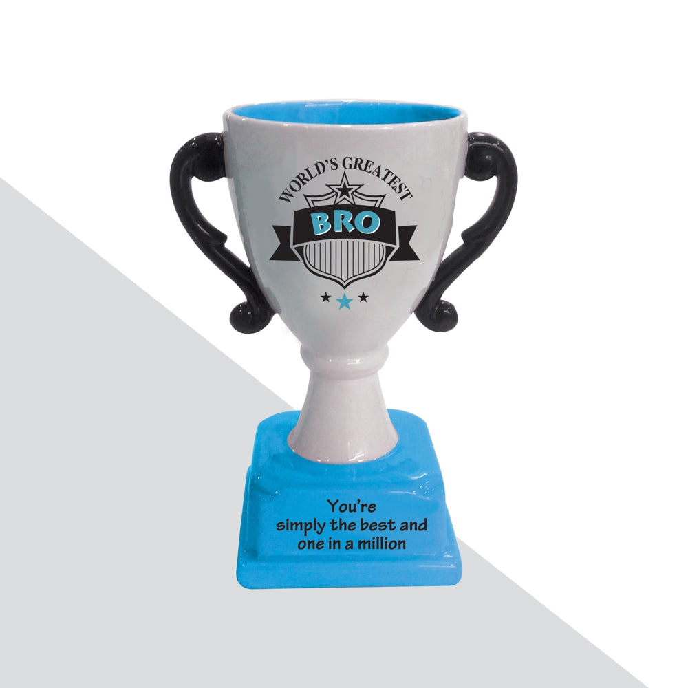 Archies Ceramic Trophy For World's Greatest Bro (Blue) - 1 U