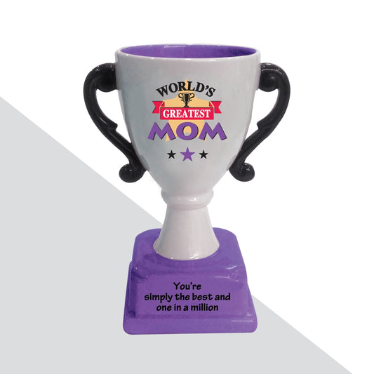Archies Ceramic Trophy For World's Greatest Mom (Purple) - 1 U