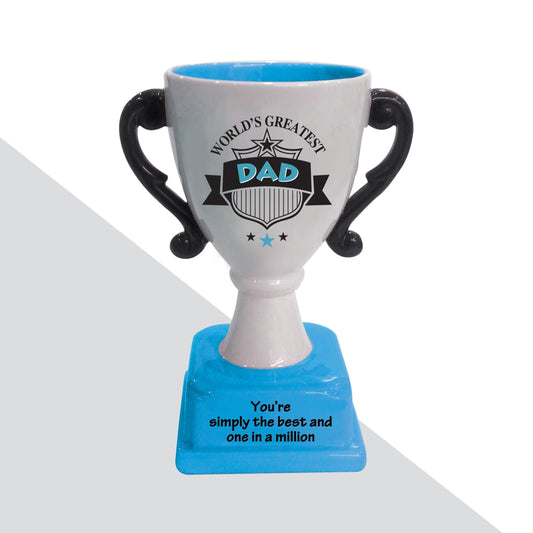 Archies Ceramic Trophy For World's Greatest Dad (Blue) - 1 U