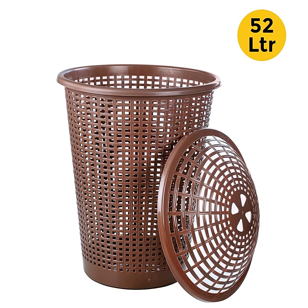 Joyo Plastic Cane Laundry Basket (Dark Brown) - 52 L - 1 U
