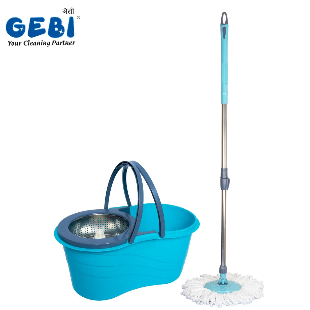 Gebi Super Spin Mop Stainless Steel Spinner (Turquoise Blue) - 1 U